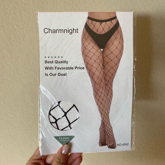 NWB Charmnight Ben Xi Henwarry Fishnet Stockings Thigh High Wide set of 3 - Picture 4 of 5